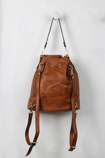 Convertible Bucket Bag Backpack