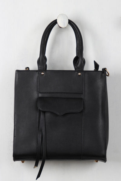 Structured Boxy Vegan Leather Tote Bag