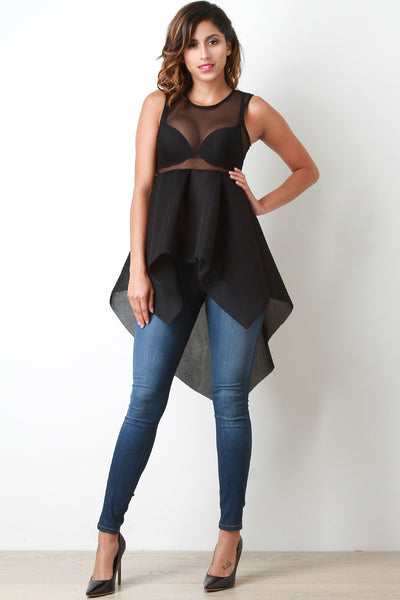 Scuba Mesh Peplum Top