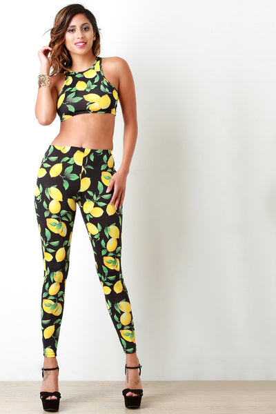 Leafy Lemons High Waisted Leggings