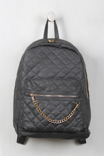 Quilted Vegan Leather Backpack