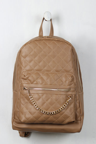 Quilted Vegan Leather Backpack