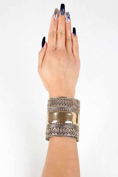 Royalty Etched Cuff Bracelet