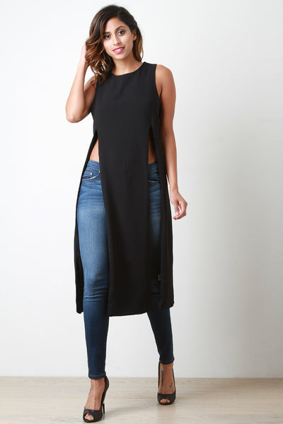 Multi-Slit Sleeveless Maxi Top