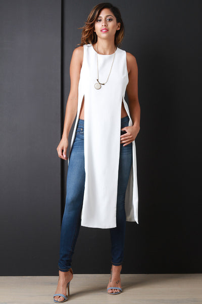 Multi-Slit Sleeveless Maxi Top