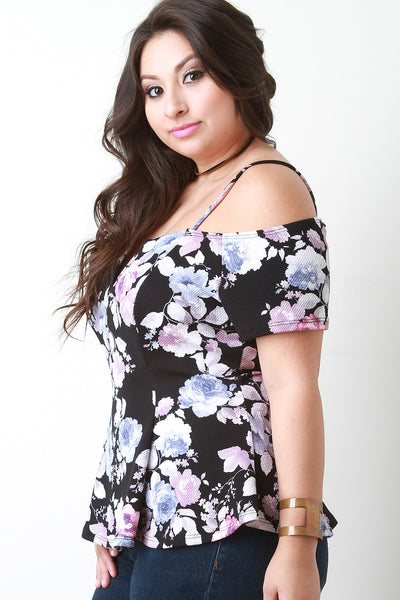 Off The Shoulder Floral Flare Top