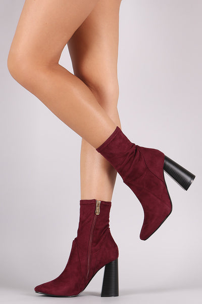 Suede Chunky Heeled Ankle Boots