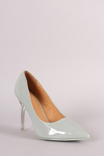 Patent Pointy Toe Lucite Stiletto Pump