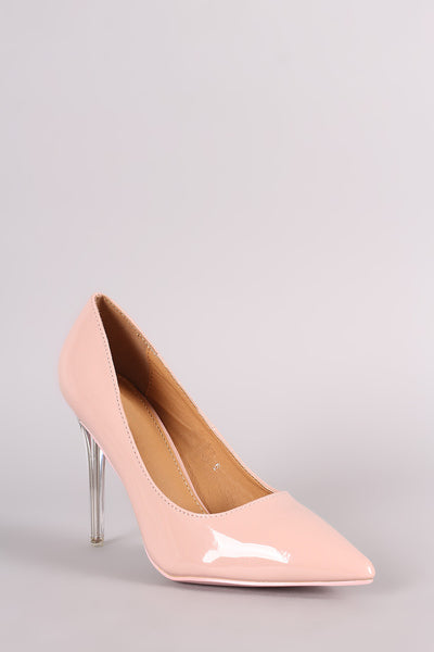 Patent Pointy Toe Lucite Stiletto Pump