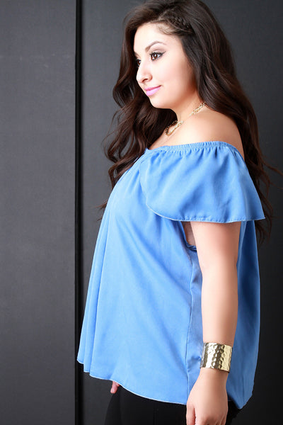 Off The Shoulder Petal Sleeves Top