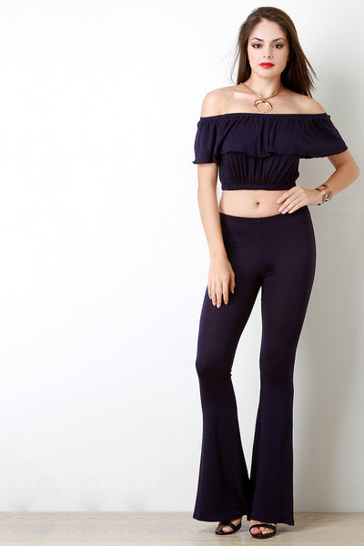 Off The Shoulder Ruffle Crop Top