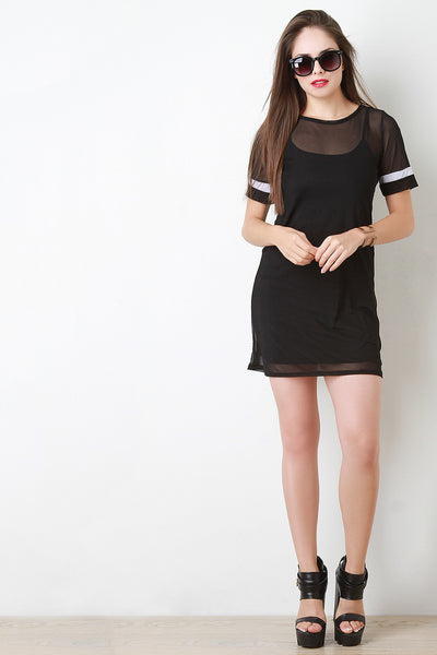 Sporty Mesh Shift Dress