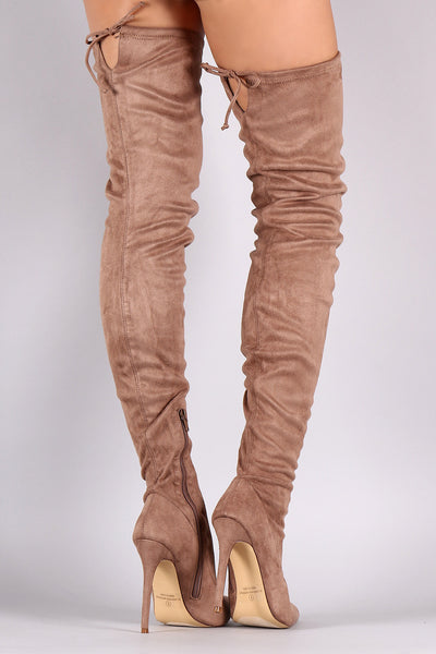 Liliana Suede Over The Knee Pointy Toe Boots