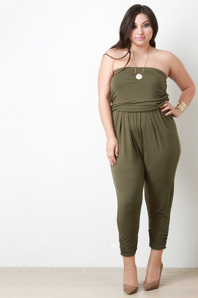 Strapless Ruched Jumpsuit