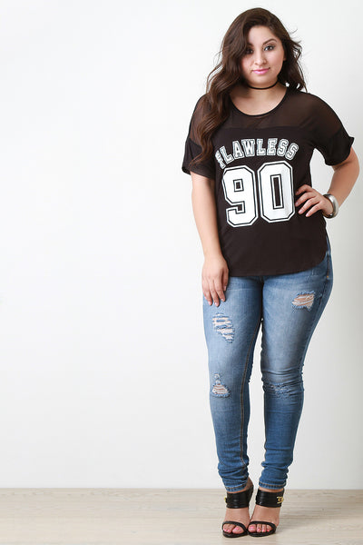 Flawless Mesh Yoke Graphic Tee