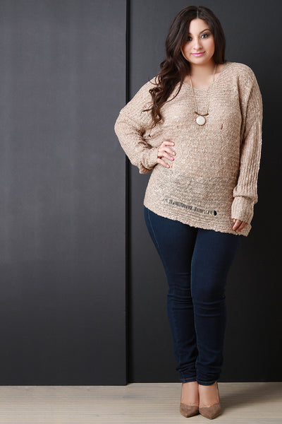 Loose Knit Long Sleeves Sweater Top