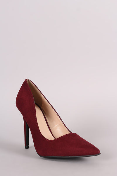 Qupid Suede Pointy Toe Pump