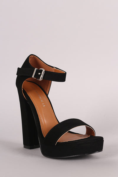 Shoe Republic LA Nubuck Platform Chunky Heel