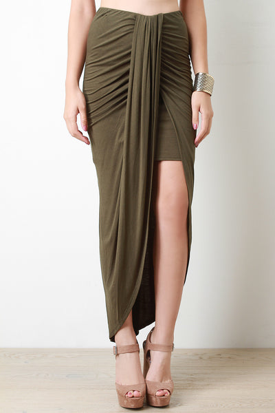 Draped Tulip Maxi Skirt