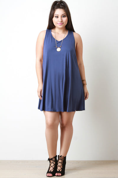 Plus Size Sleeveless Swing Dress