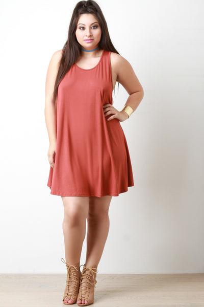 Plus Size Sleeveless Swing Dress