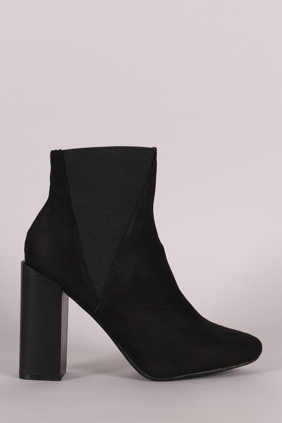 Elastic Gores Chunky Heel Booties