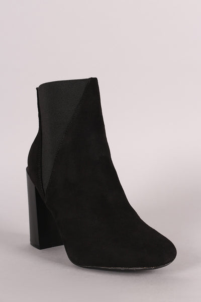 Elastic Gores Chunky Heel Booties