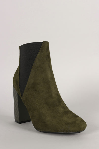 Elastic Gores Chunky Heel Booties