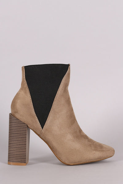 Elastic Gores Chunky Heel Booties