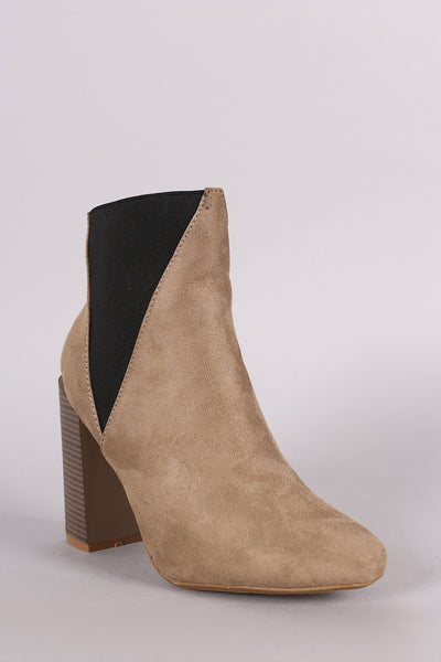 Elastic Gores Chunky Heel Booties