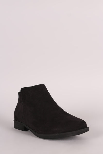 Bamboo Suede Flat Ankle Boots