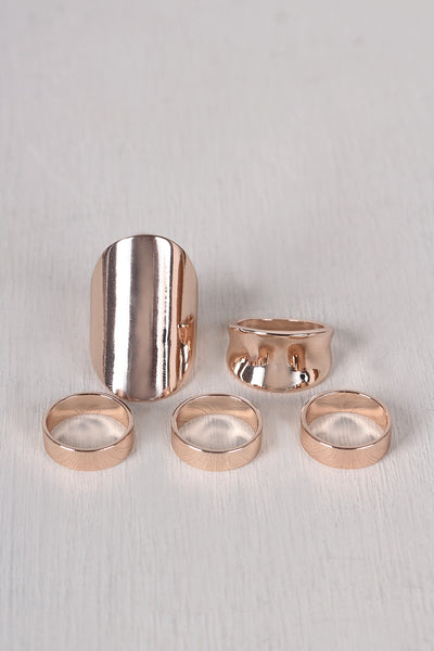 Simple Polished Band Ring Set