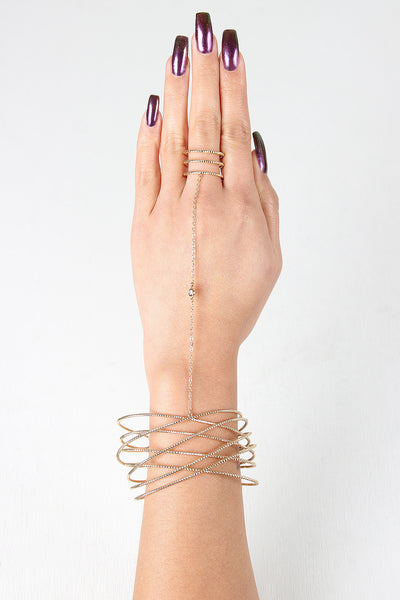 Textured Wire Cage Hand Chain