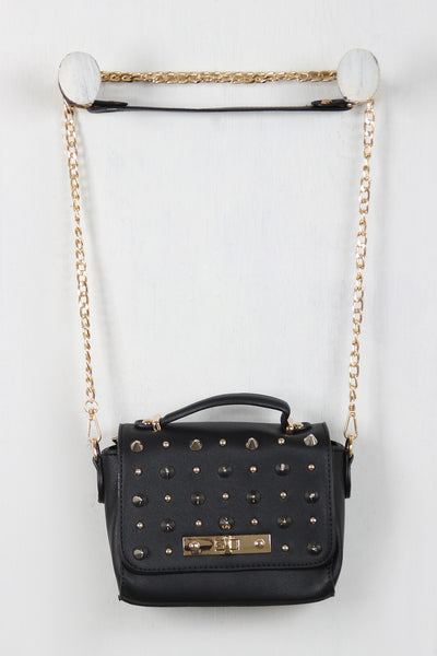 Dangerously Chic Spiked Cross Body Mini Bag