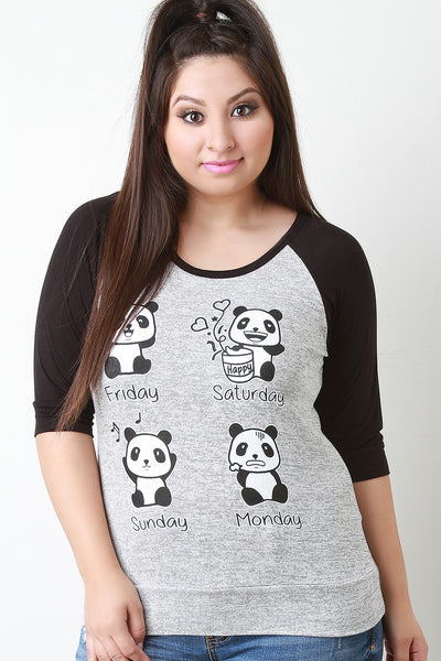 Weekend Panda Raglan Top