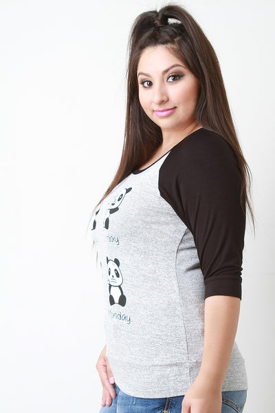 Weekend Panda Raglan Top