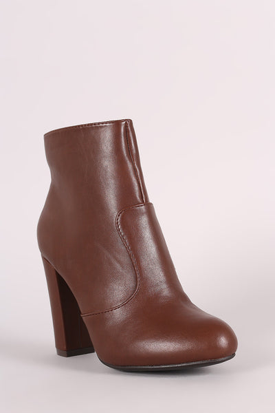 Bamboo Plain Chunky Heeled Ankle Boots