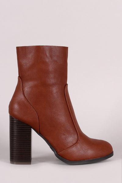 Bamboo Stitch Trim Zip-Up Booties