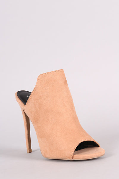 Qupid Suede Stiletto Mule Heel