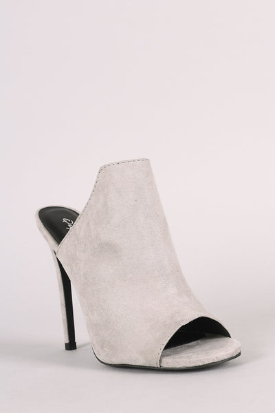 Qupid Suede Stiletto Mule Heel