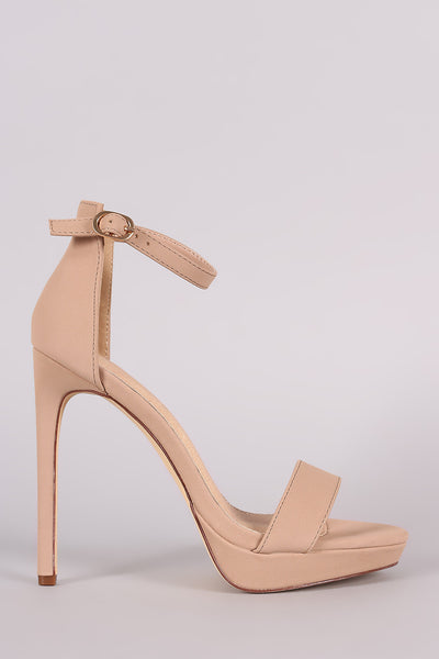 Liliana Nubuck Ankle Strap Platform Heel