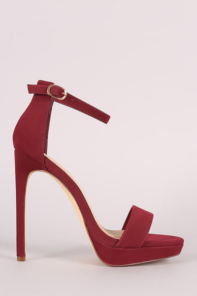 Liliana Nubuck Ankle Strap Platform Heel