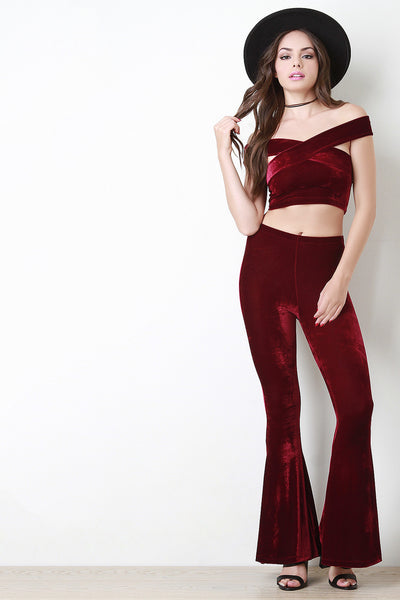 Velvet Bell Bottom Pants