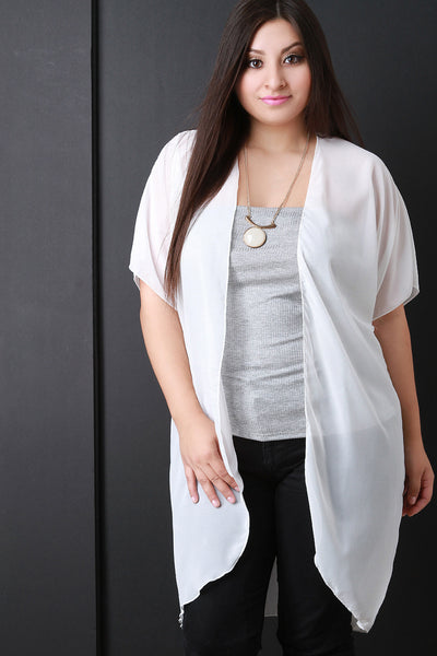 Open Front Chiffon Cardigan