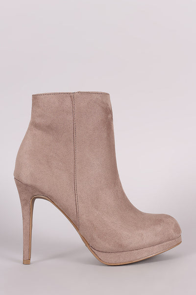 Anne Michelle Suede Stiletto Platform Booties