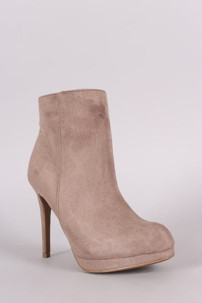 Anne Michelle Suede Stiletto Platform Booties