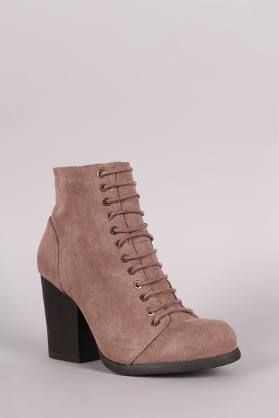 Bamboo Combat Chunky Heel Booties