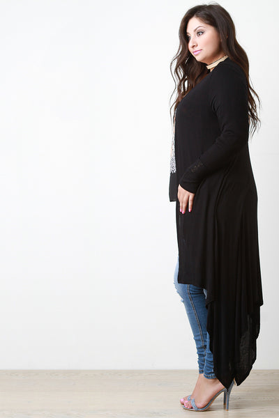 Asymmetrical Hem Soft Knit Longline Cardigan