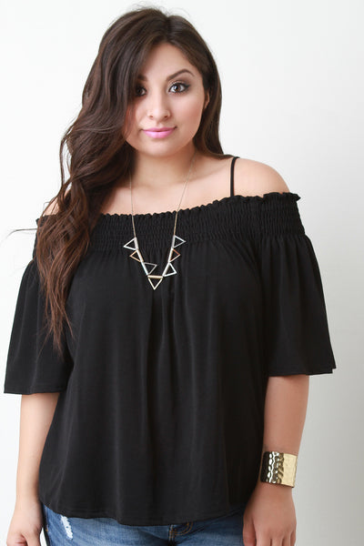 Smock Tube Spaghetti Strap Shortsleeve Top