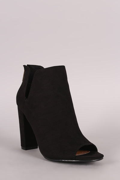 Bamboo Slit Peep Toe Booties